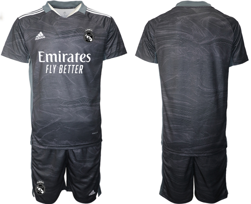 Men 2021-2022 Club Real Madrid black goalkeeper blank Soccer Jerseys